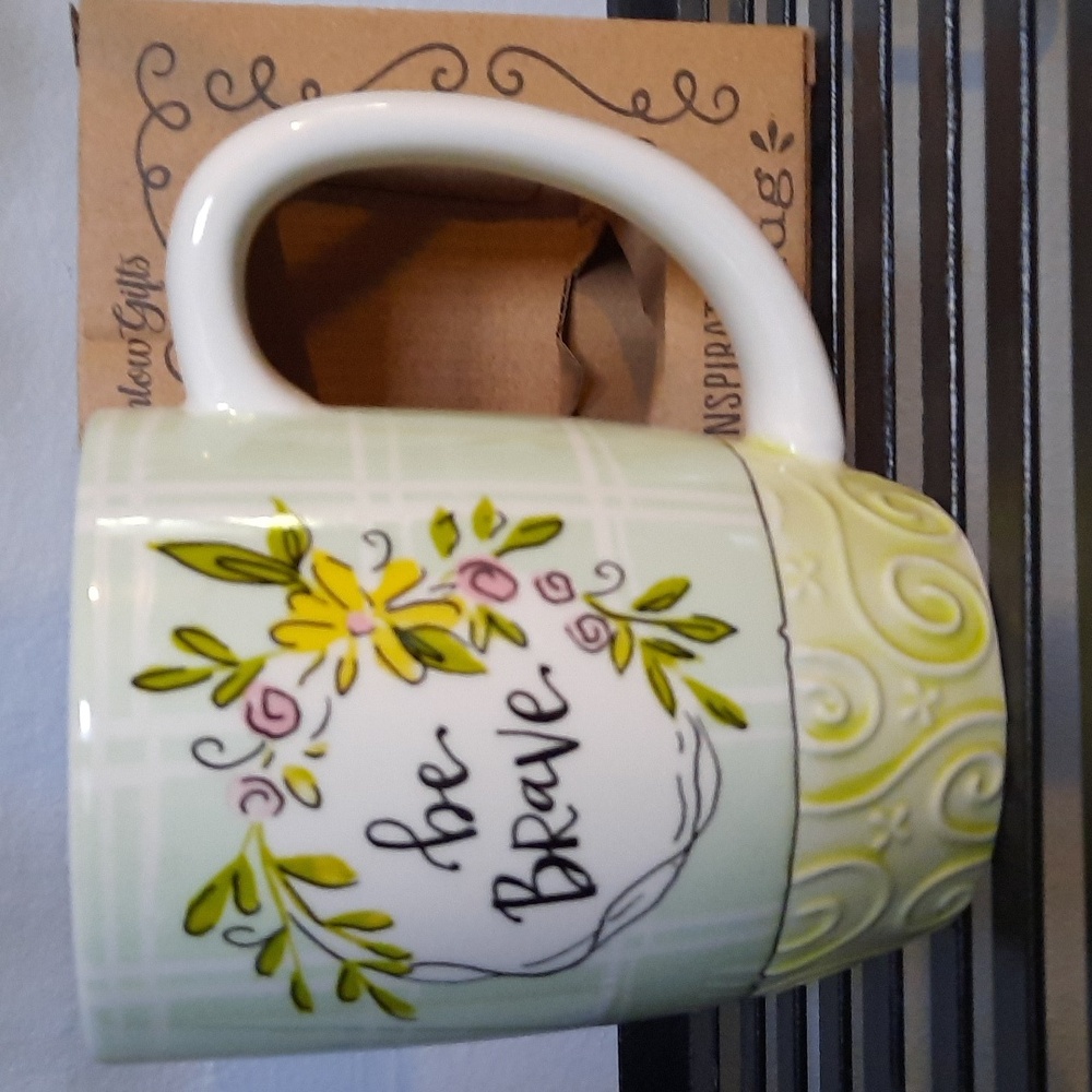 Coffee Tea Cup Mug Be Brave Fearless Inspirational Encouraging Gift Present NIB